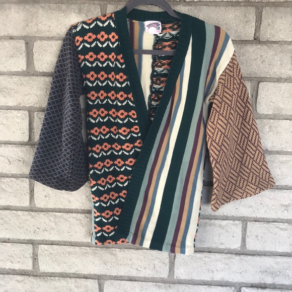 Vintage Sweaters - Vintage Crazy Quilt Cardigan